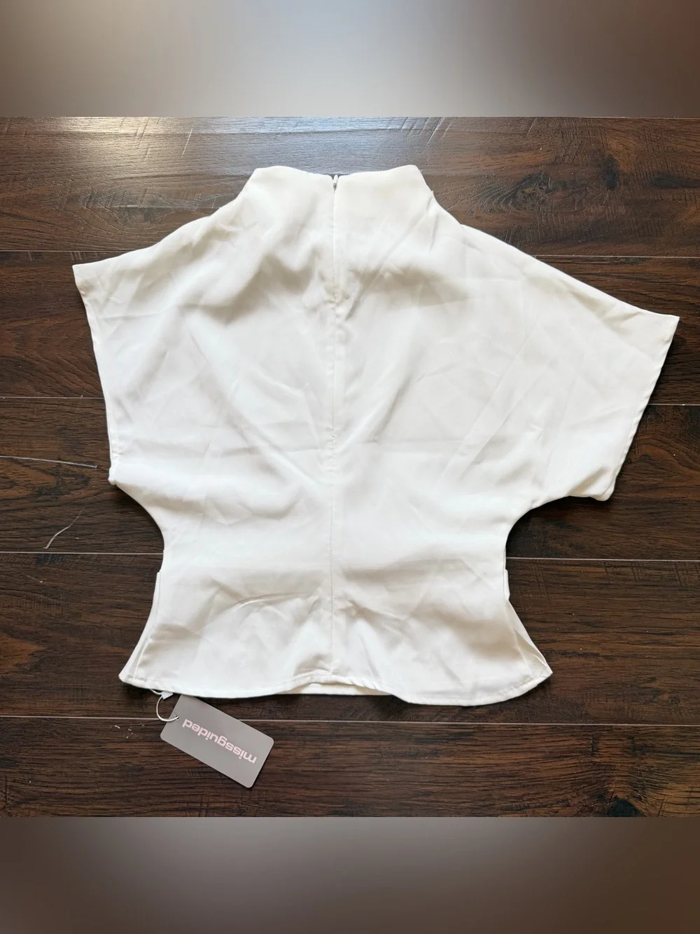 NWT Missguided Mock Neck Boxy Knit Top White